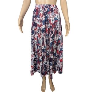Mainstreet Blues Tiered Patriotic Midi Skirt L